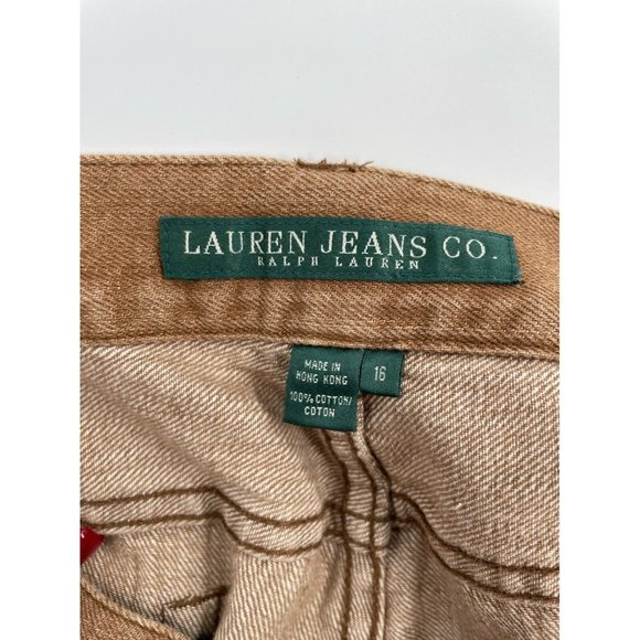Lauren‎ Jeans Co Ralph Lauren Bootcut Jeans Studs on Side Women's Size 16 Khaki - Picture 5 of 8